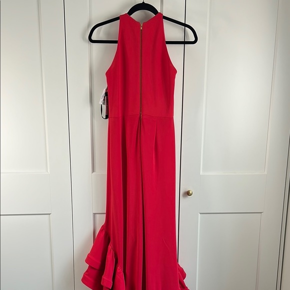 Betsy Adams Hot Pink Ruffled Gown | 4 - Picture 5 of 7